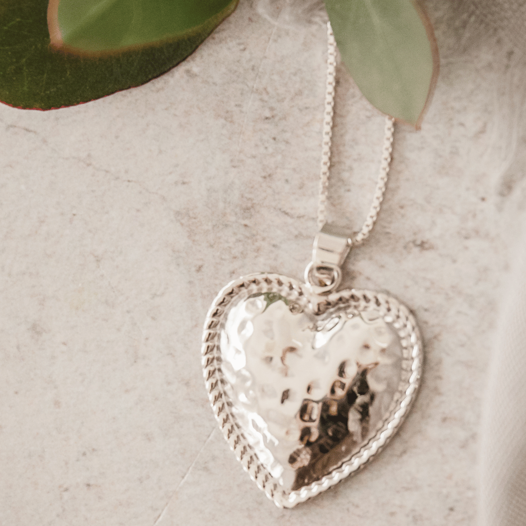 Sterling Silver Dented Heart Pendant