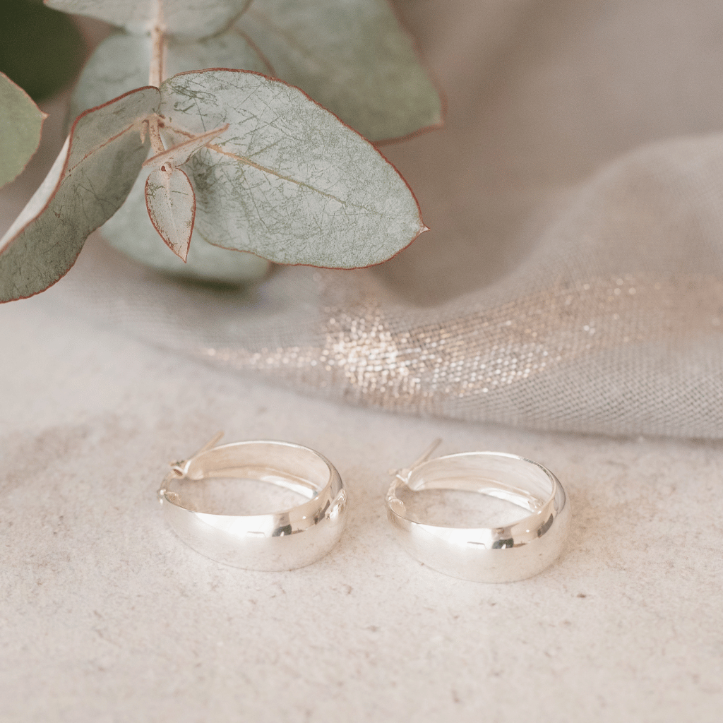 Sterling Silver Shaped Oval Earrings