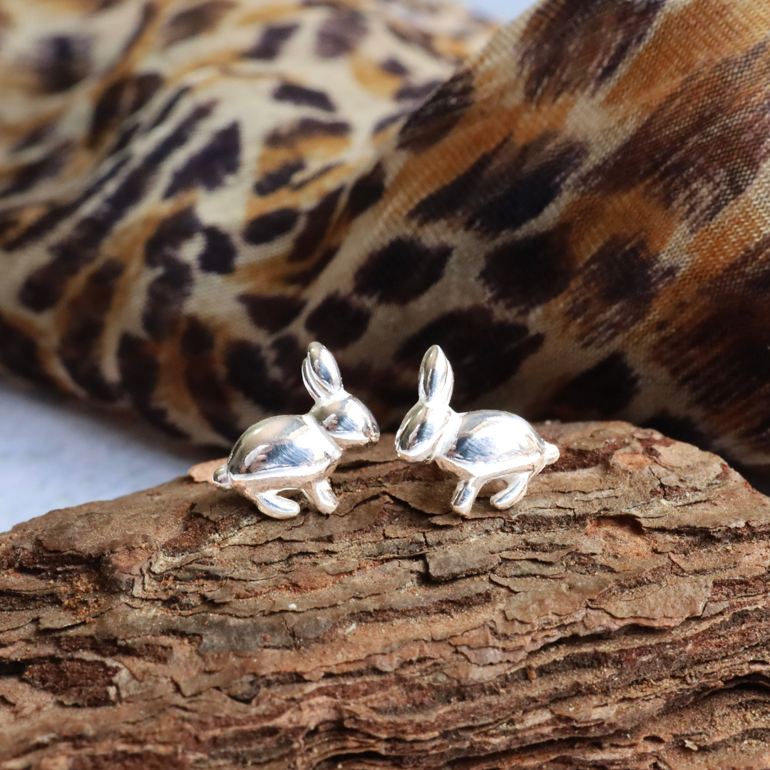 Sterling Silver Bunny Earrings - Adorable bunny design expertly crafted from premium quality sterling silver, adding a touch of whimsy to any outfit.