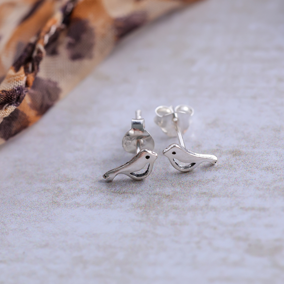 Sterling Silver Baby Bird Stud