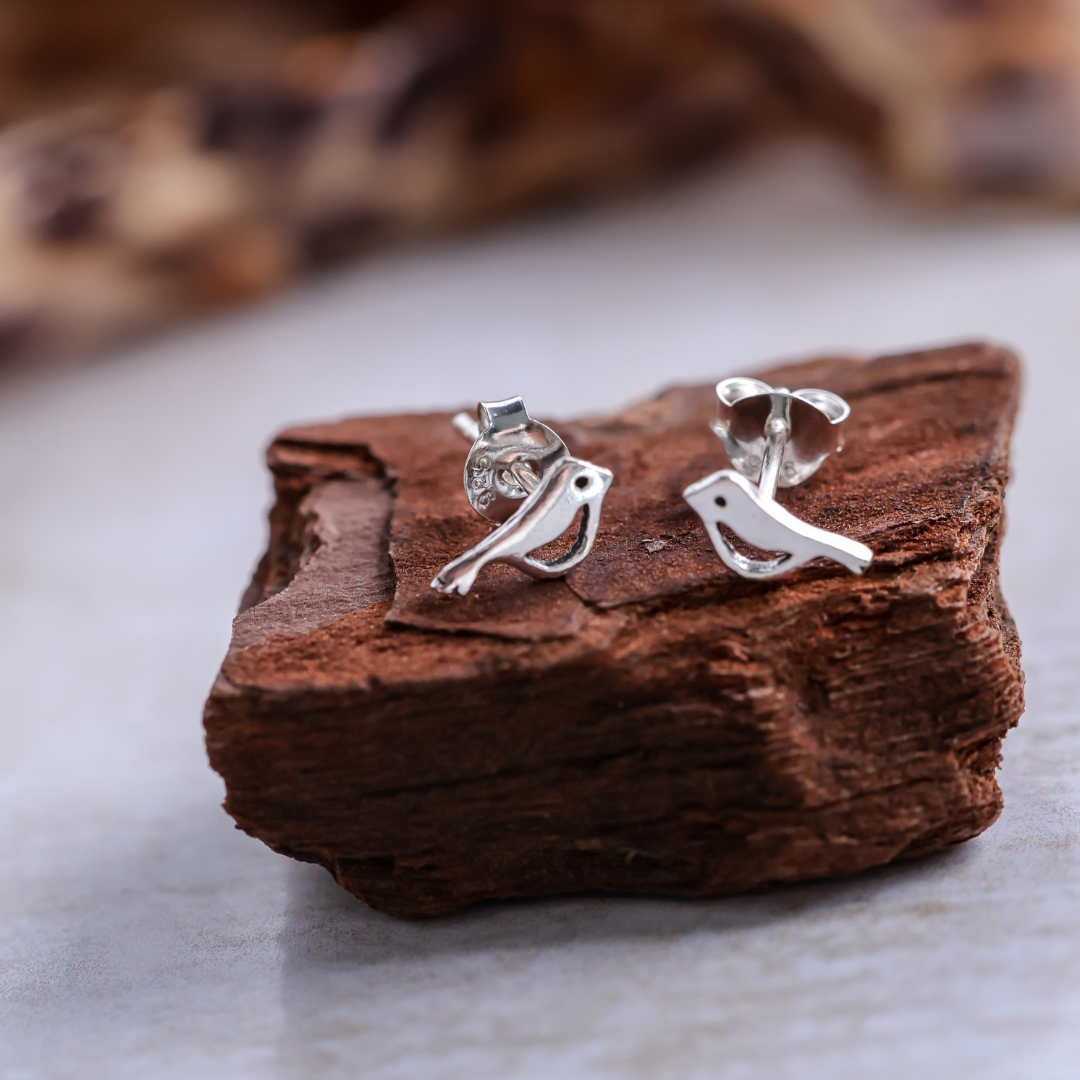 Sterling Silver Baby Bird Stud