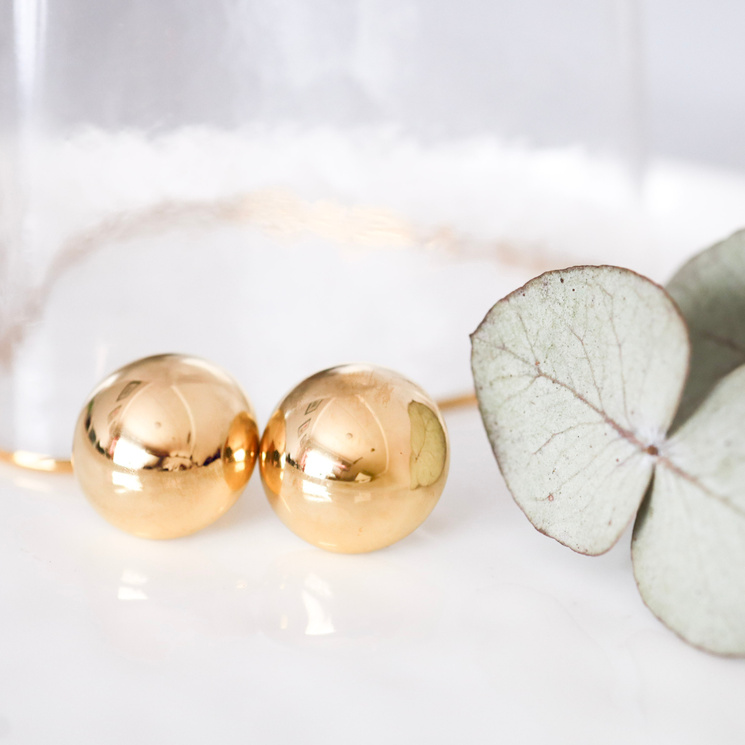 18ct Gold-Plated 18mm Dome Earrings