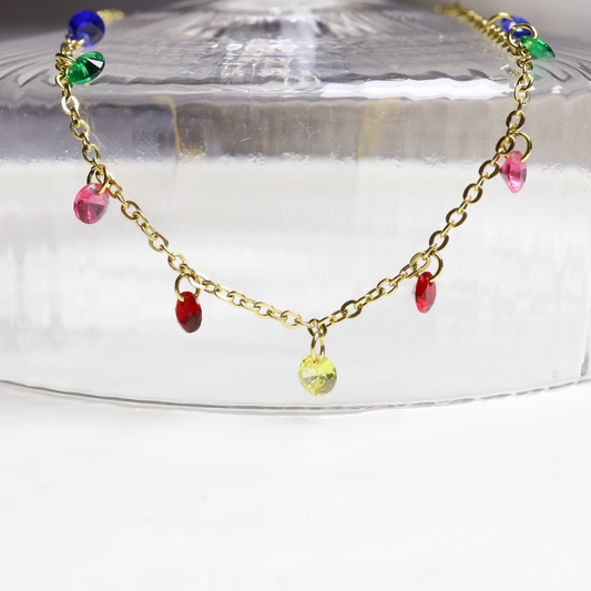 18ct Gold-Plated Colorful Necklace