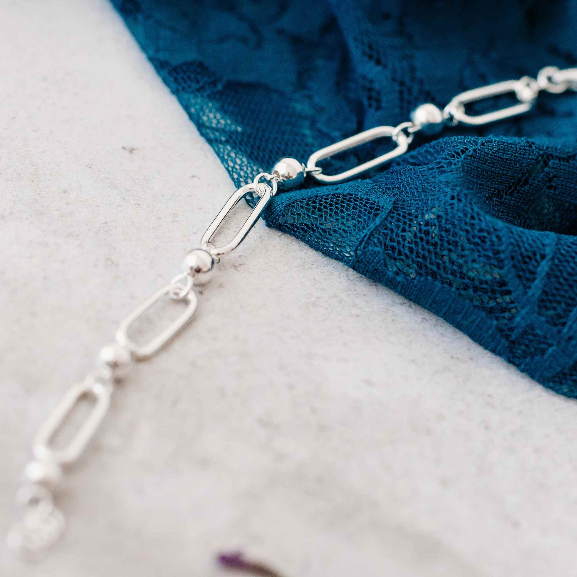 925 Sterling Silver 19.5cm Paperclip Ball Bracelet