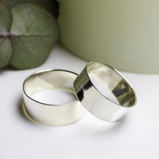 Sterling Silver 8mm Flat Plain Band Ring