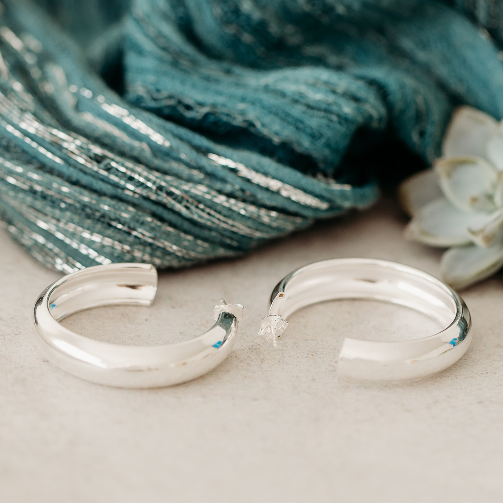 Sterling Silver Big Hoops Earrings