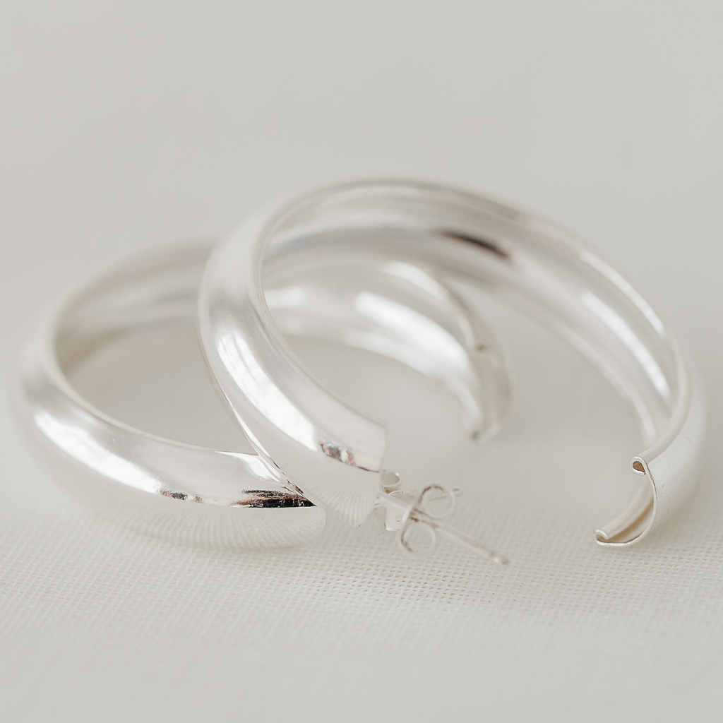 Sterling Silver Big Hoops Earrings