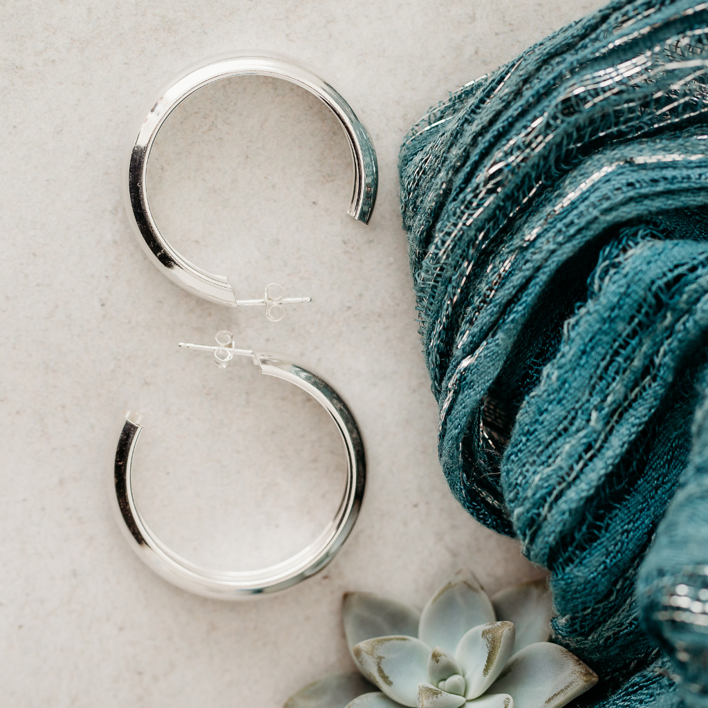Sterling Silver Big Hoops Earrings