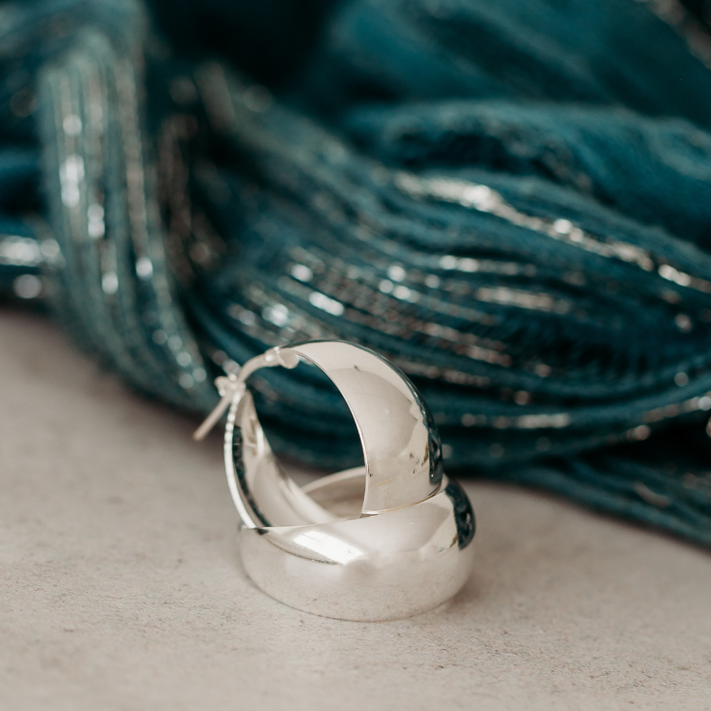 Sterling Silver Bold Thin to Thick Hoop Earrings
