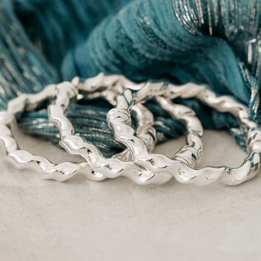 Sterling Silver Bold Twisted Bangle with Hinge