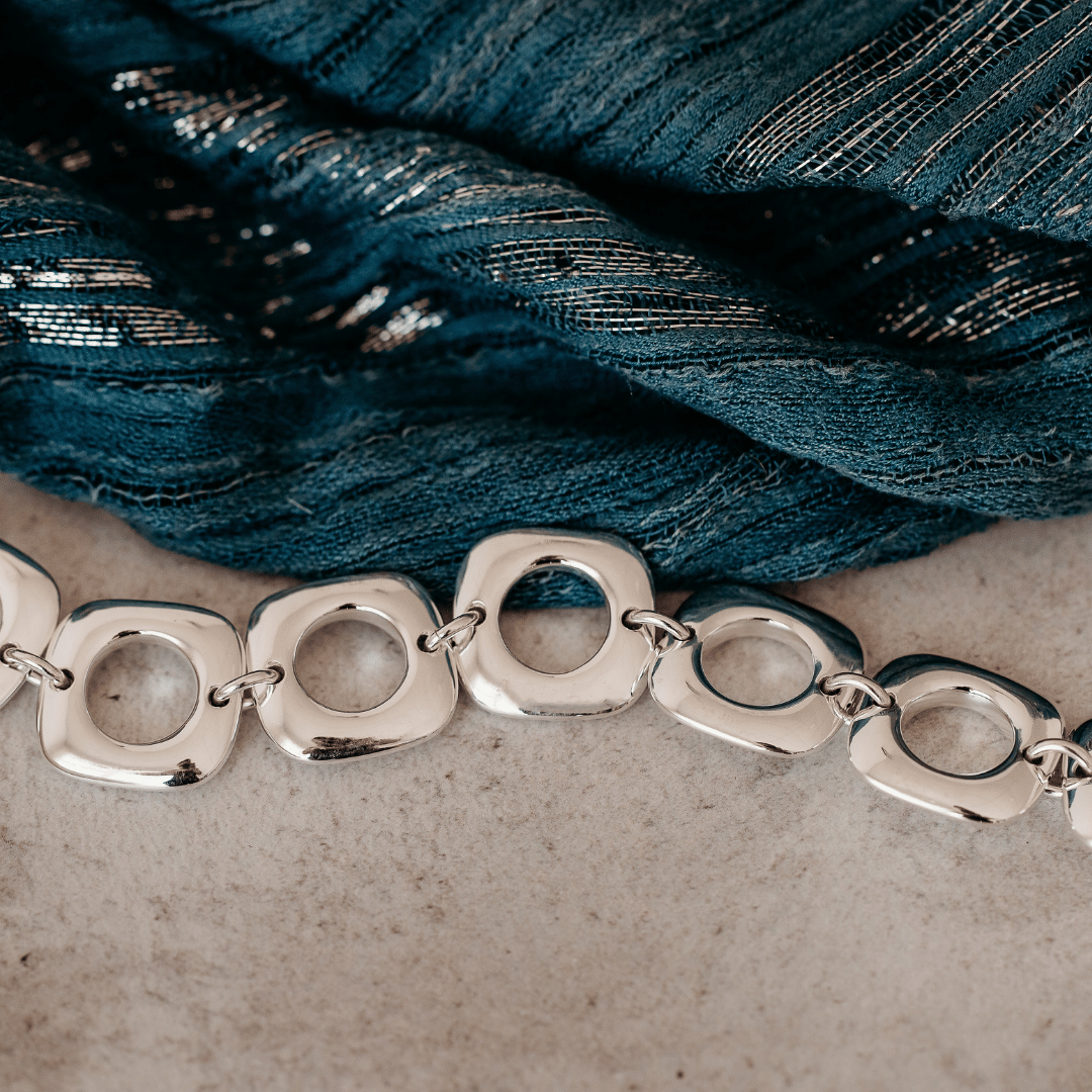 Sterling Silver Bulky Square Bracelet