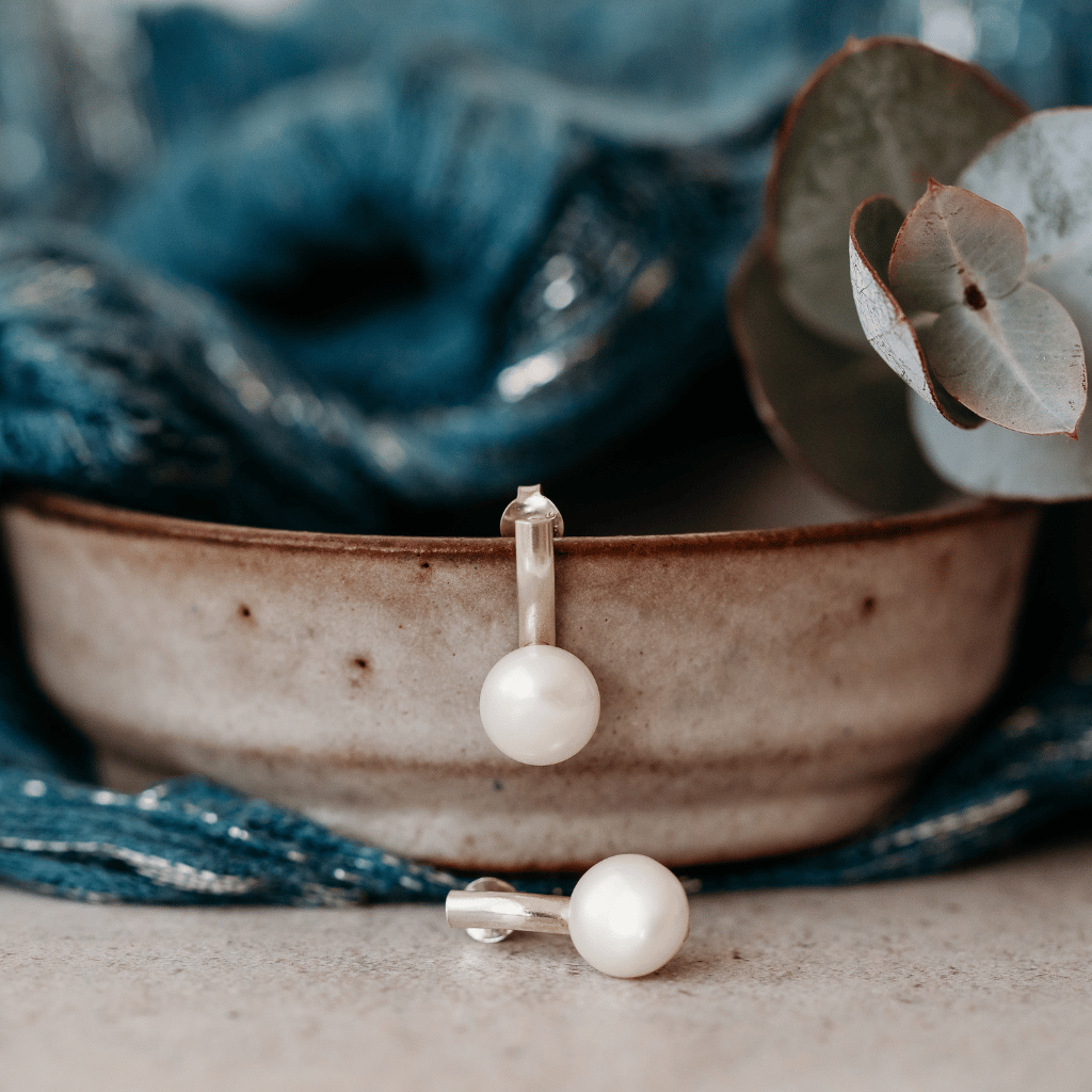 Sterling Silver Dainty Earring With Pearl