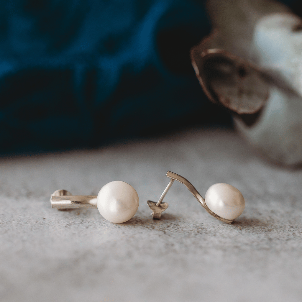 Sterling Silver Dainty Earring With Pearl