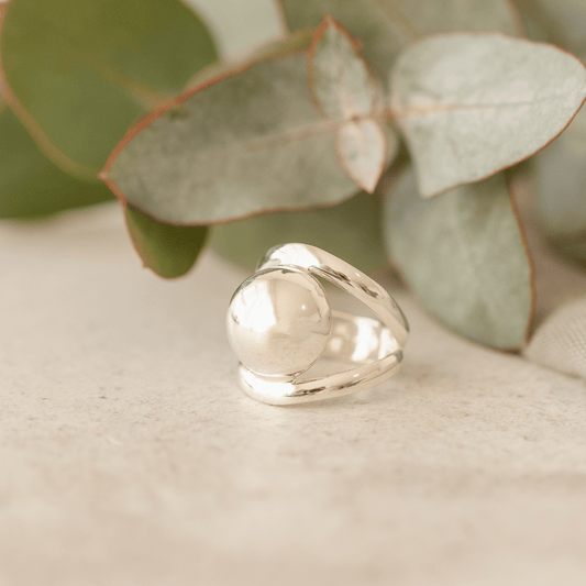 Sterling Silver Dome Double Band Ring