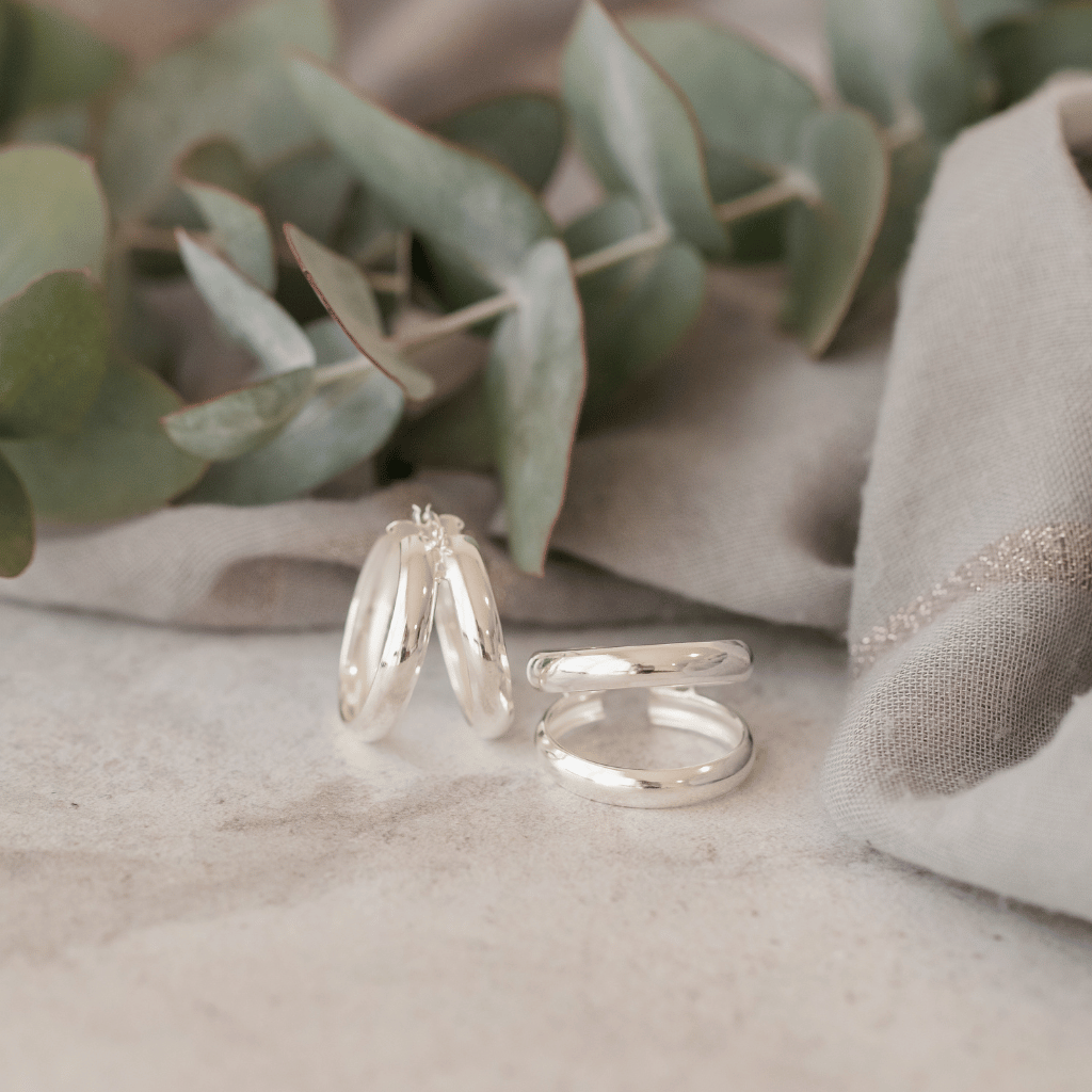 Sterling Silver Double Hoop Earring