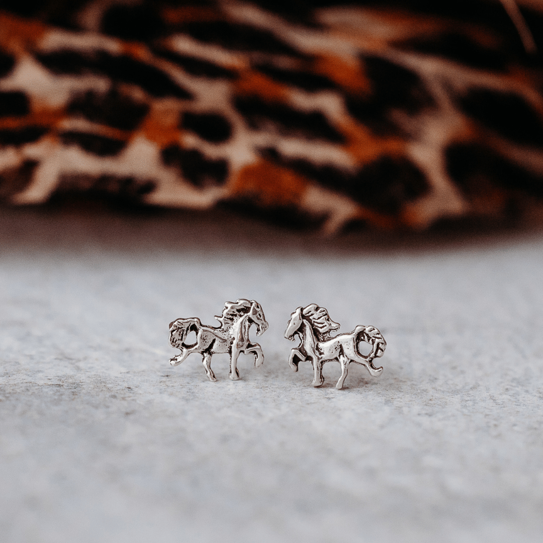 Sterling Silver Galloping Horses Earrings