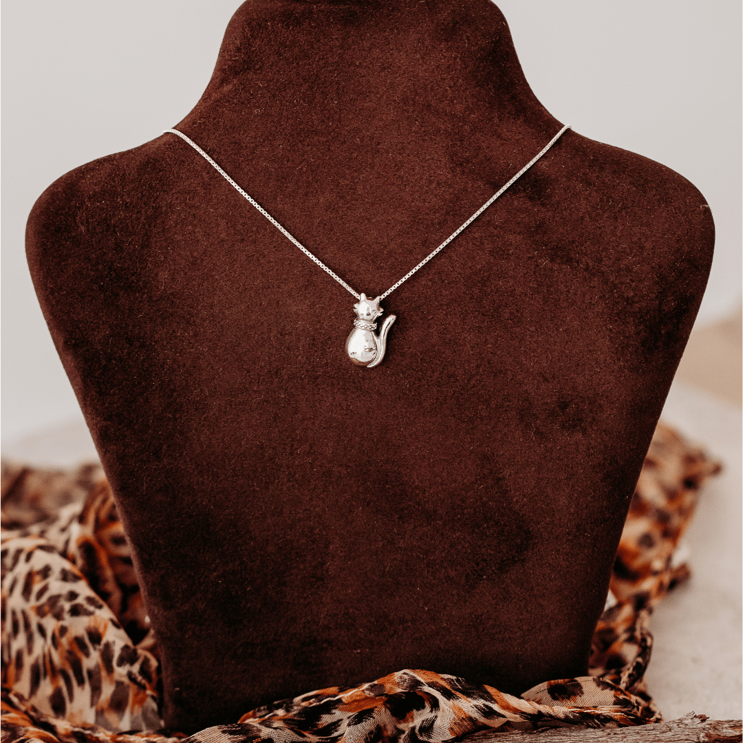 Sterling Silver Hind Sight Solid Cat Pendant