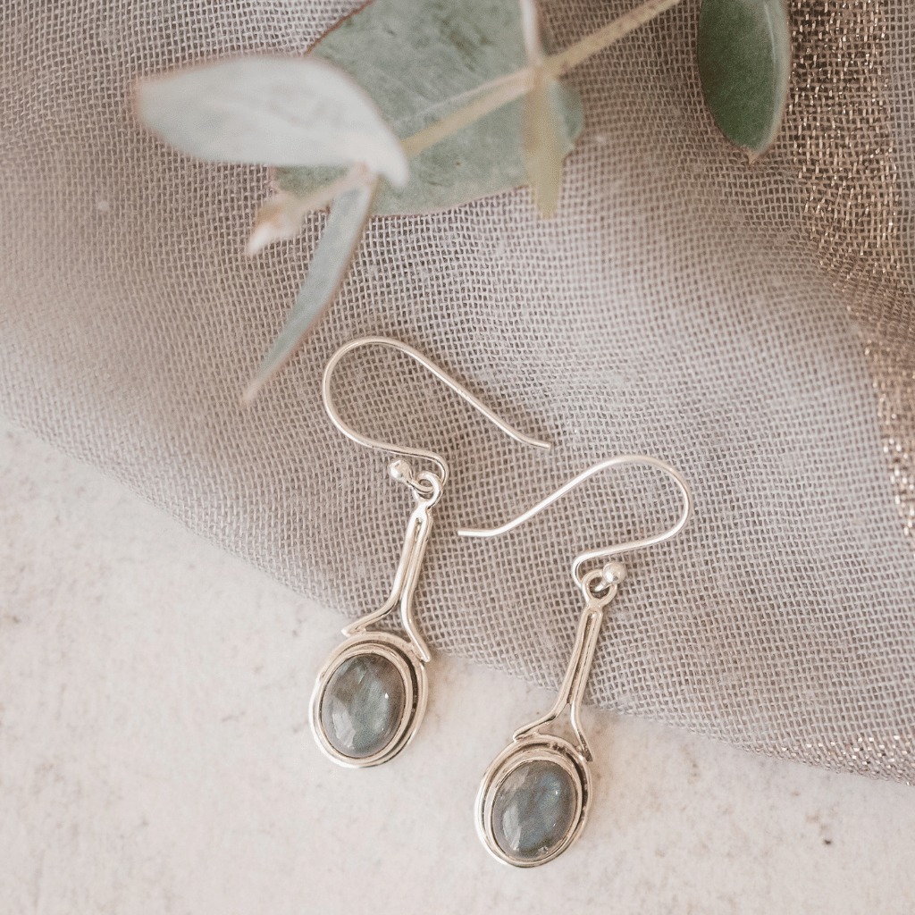 Sterling Silver Labradorite Earrings on Hooks