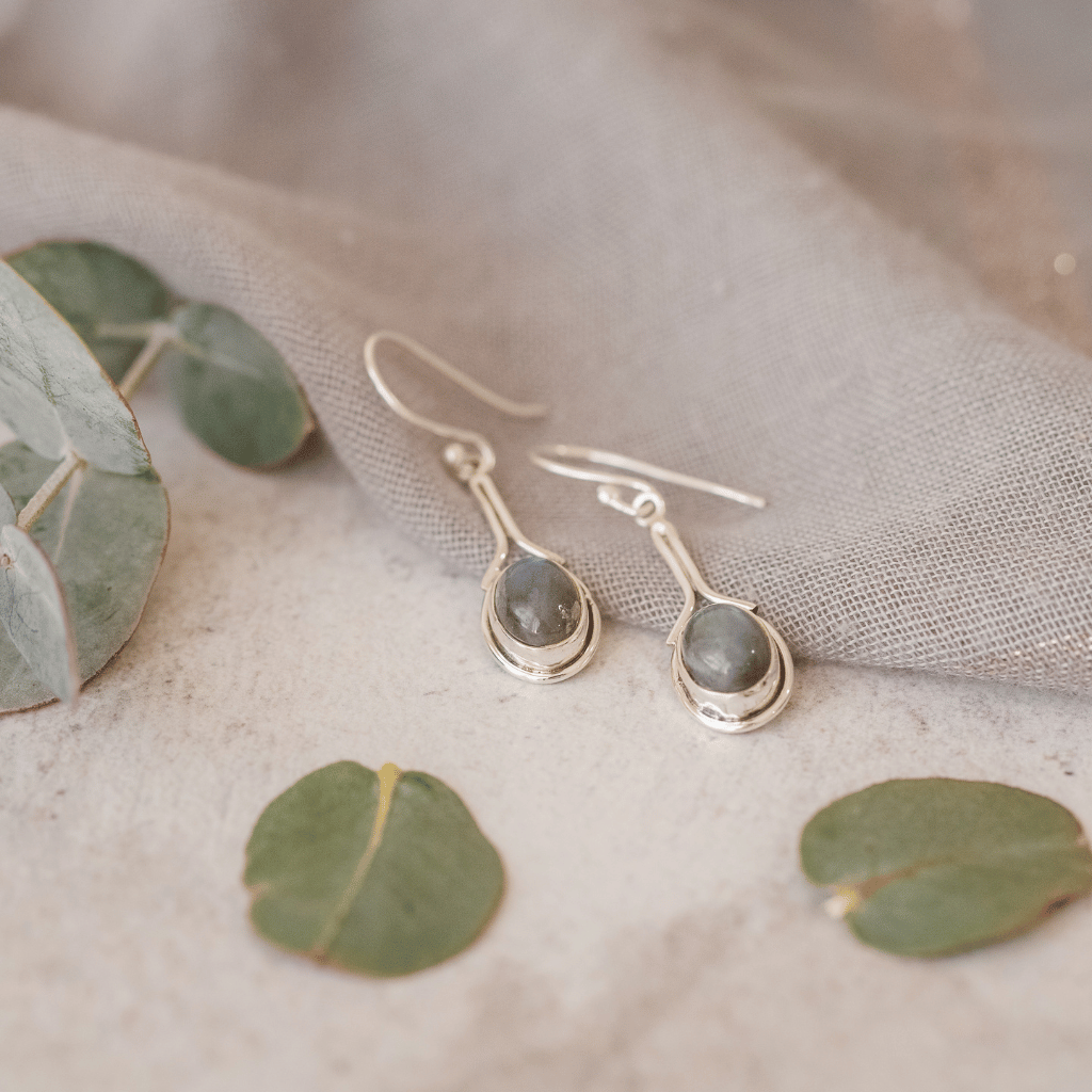 Sterling Silver Labradorite Earrings on Hooks