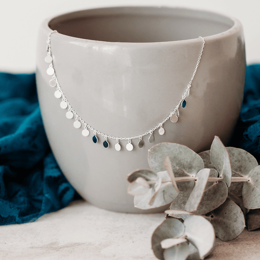Sterling Silver Lots of Disk on Chain with Extension 