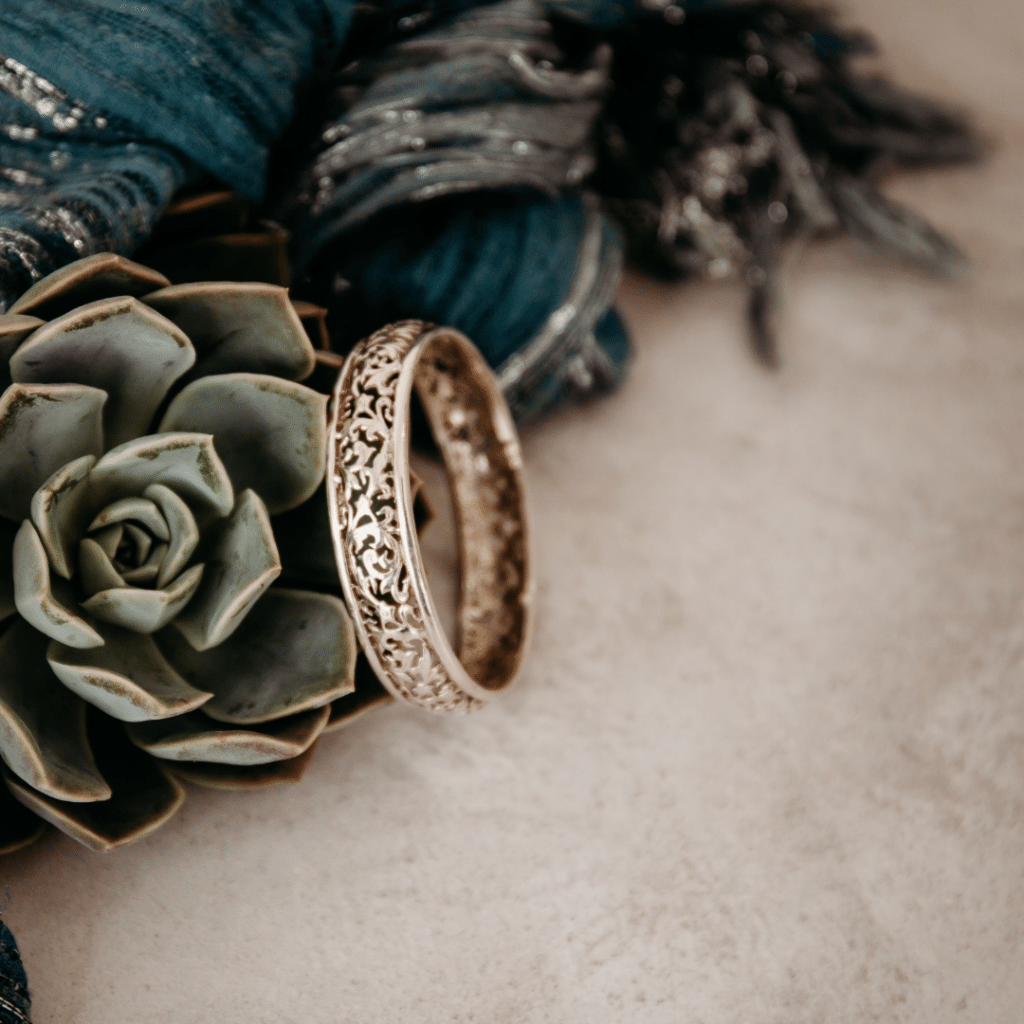 Sterling Silver Solid Filigree Bangle