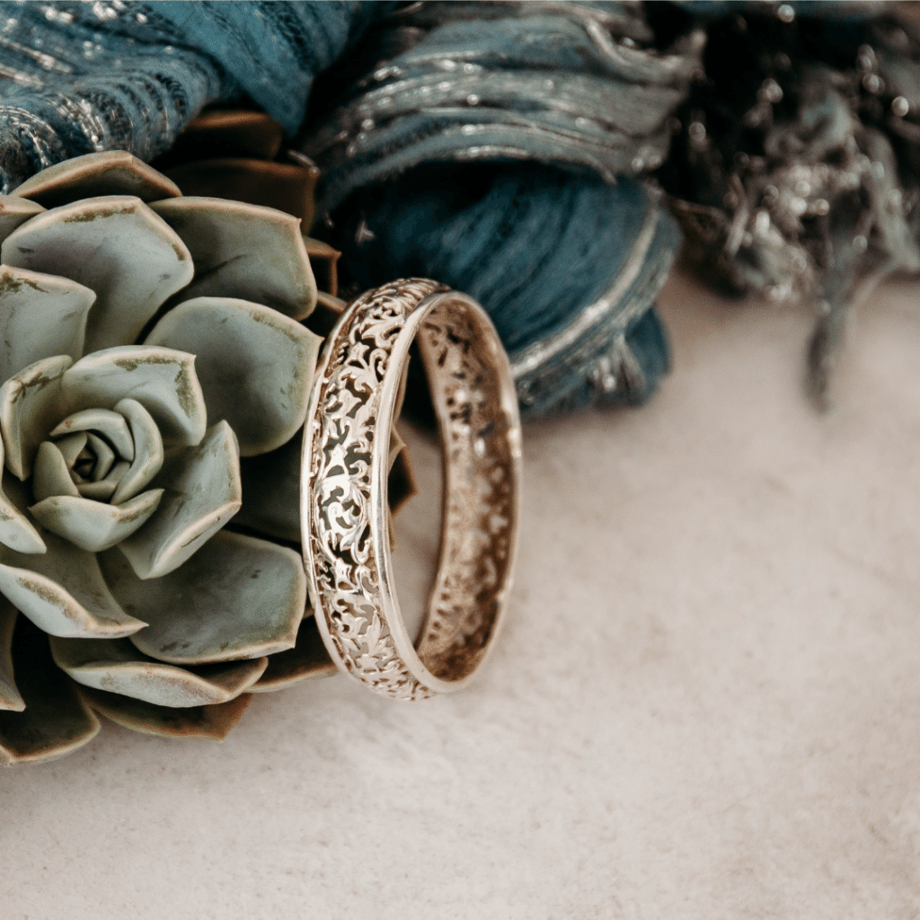 Sterling Silver Solid Filigree Bangle