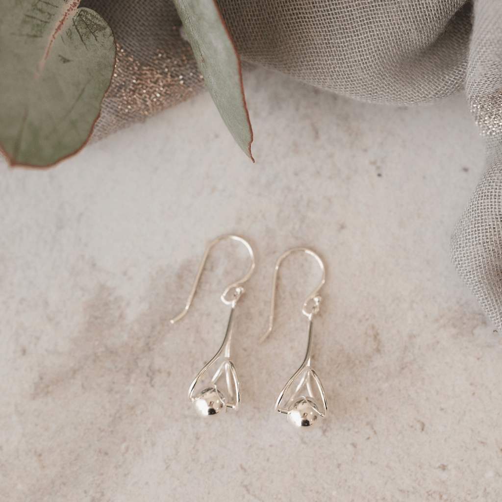 Sterling Silver Twist with a Ball on a Hook Earring